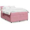 Image de Sommier À Lattes De Lit Avec Matelas Rose 160x200 Cm Velours Vidaxl