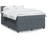 Image de Sommier À Lattes De Lit Et Matelas Gris Foncé 160x200cm Velours Vidaxl