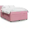 Image de Sommier À Lattes De Lit Avec Matelas Rose 160x200 Cm Velours Vidaxl