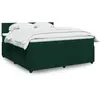 Image de Sommier À Lattes De Lit Et Matelas Vert Foncé 180x200cm Velours Vidaxl