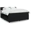 Image de Sommier À Lattes De Lit Avec Matelas Noir 180x200 Cm Velours Vidaxl