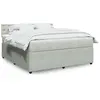 Image de Sommier À Lattes De Lit Et Matelas Gris Clair 180x200cm Velours Vidaxl