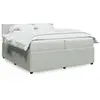 Image de Sommier À Lattes De Lit Et Matelas Gris Clair 200x200cm Velours Vidaxl