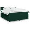 Image de Sommier À Lattes De Lit Et Matelas Vert Foncé 200x200cm Velours Vidaxl