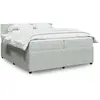 Image de Sommier À Lattes De Lit Et Matelas Gris Clair 200x200cm Velours Vidaxl