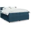 Image de Sommier    Lattes De Lit Et Matelas Bleu 200x200 Cm Velours Vidaxl