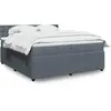 Image de Sommier    Lattes De Lit Et Matelas Gris Fonc © 200x200cm Velours Vidaxl