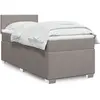 Image de Sommier À Lattes De Lit Avec Matelas Taupe 90x190 Cm Tissu Vidaxl