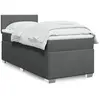 Image de Sommier À Lattes De Lit Avec Matelas Gris Foncé 90x200 Cm Tissu Vidaxl