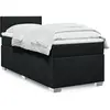 Image de Sommier À Lattes De Lit Avec Matelas Noir 90x200 Cm Tissu Vidaxl