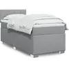 Image de Sommier À Lattes De Lit Avec Matelas Gris Clair 90x200 Cm Tissu Vidaxl
