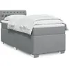 Image de Sommier À Lattes De Lit Avec Matelas Gris Clair 90x200 Cm Tissu Vidaxl