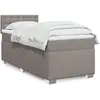 Image de Sommier À Lattes De Lit Avec Matelas Taupe 90x200 Cm Tissu Vidaxl