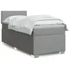 Image de Sommier À Lattes De Lit Avec Matelas Gris Clair 100x200cm Tissu Vidaxl