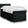 Image de Sommier À Lattes De Lit Avec Matelas Noir 100x200 Cm Tissu Vidaxl