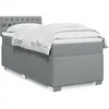 Image de Sommier    Lattes De Lit Avec Matelas Gris Clair 100x200cm Tissu Vidaxl