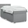 Image de Sommier À Lattes De Lit Avec Matelas Gris Clair 100x200cm Tissu Vidaxl