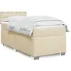 Image de Sommier    Lattes De Lit Avec Matelas Cr ¨me 100x200 Cm Tissu Vidaxl