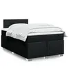Image de Sommier À Lattes De Lit Avec Matelas Noir 120x190 Cm Tissu Vidaxl