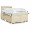 Image de Sommier À Lattes De Lit Avec Matelas Crème 120x190 Cm Tissu Vidaxl