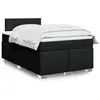 Image de Sommier À Lattes De Lit Avec Matelas Noir 120x200 Cm Tissu Vidaxl