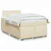 Image de Sommier À Lattes De Lit Avec Matelas Crème 120x200 Cm Tissu Vidaxl