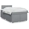 Image de Sommier À Lattes De Lit Avec Matelas Gris Clair 120x200cm Tissu Vidaxl