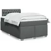 Image de Sommier À Lattes De Lit Avec Matelas Gris Foncé 120x200cm Tissu Vidaxl