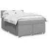 Image de Sommier À Lattes De Lit Avec Matelas Gris Clair 140x190cm Tissu Vidaxl