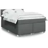 Image de Sommier À Lattes De Lit Avec Matelas Gris Foncé 140x190cm Tissu Vidaxl