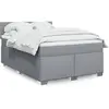 Image de Sommier À Lattes De Lit Avec Matelas Gris Clair 140x190cm Tissu Vidaxl