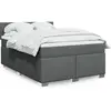 Image de Sommier À Lattes De Lit Avec Matelas Gris Foncé 140x190cm Tissu Vidaxl