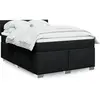 Image de Sommier À Lattes De Lit Avec Matelas Noir 140x190 Cm Tissu Vidaxl