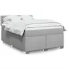 Image de Sommier À Lattes De Lit Avec Matelas Gris Clair 140x190cm Tissu Vidaxl