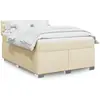 Image de Sommier À Lattes De Lit Avec Matelas Crème 140x190 Cm Tissu Vidaxl