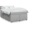 Image de Sommier À Lattes De Lit Avec Matelas Gris Clair 140x190cm Tissu Vidaxl