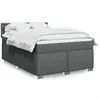 Image de Sommier À Lattes De Lit Avec Matelas Gris Foncé 140x190cm Tissu Vidaxl