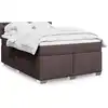 Image de Sommier À Lattes De Lit Avec Matelas Marron Foncé 140x190 Cm Vidaxl