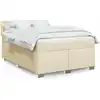 Image de Sommier À Lattes De Lit Avec Matelas Crème 140x190 Cm Tissu Vidaxl
