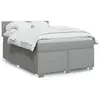 Image de Sommier À Lattes De Lit Avec Matelas Gris Clair 140x200cm Tissu Vidaxl