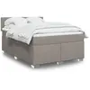 Image de Sommier À Lattes De Lit Avec Matelas Taupe 140x200 Cm Tissu Vidaxl