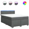 Image de Vidaxl sommier à lattes de lit avec matelas gris foncé 140x200cm tissu