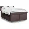 Image de Sommier À Lattes De Lit Avec Matelas Marron Foncé 160x200 Cm Vidaxl
