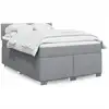 Image de Sommier À Lattes De Lit Avec Matelas Gris Clair 160x200cm Tissu Vidaxl