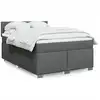 Image de Sommier À Lattes De Lit Avec Matelas Gris Foncé 160x200cm Tissu Vidaxl