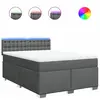 Image de Sommier À Lattes De Lit Avec Matelas Gris Foncé 160x200cm Tissu Vidaxl