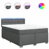 Image de Vidaxl sommier à lattes de lit avec matelas gris foncé 160x200cm tissu