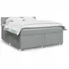 Image de Sommier    Lattes De Lit Avec Matelas Gris Clair 180x200cm Tissu Vidaxl