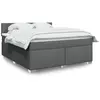 Image de Sommier À Lattes De Lit Avec Matelas Gris Foncé 180x200cm Tissu Vidaxl