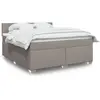 Image de Sommier À Lattes De Lit Avec Matelas Taupe 180x200 Cm Tissu Vidaxl